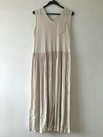 cambioprcaribe Dress Beige / S Empire Cotton and Linen Maxi Dress