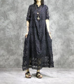 cambioprcaribe Dress Black / One Size Asymmetrical Lace Midi Dress