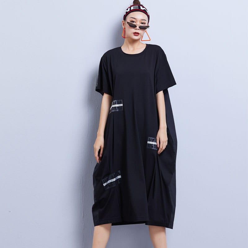 cambioprcaribe Dress Black / One Size / China O-Neck Cotton Hippie Dress