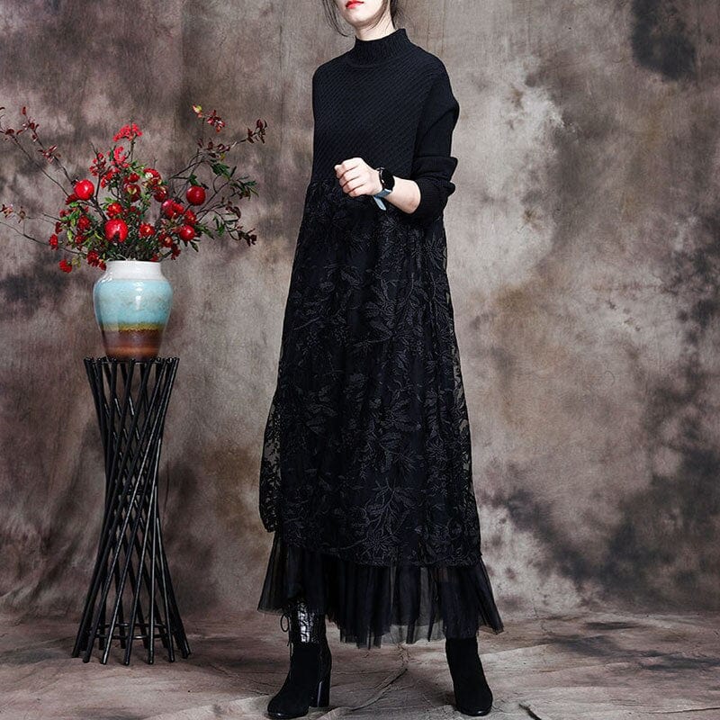cambioprcaribe Dress Black / One Size Floral Melody Asymmetrical Dress | Nirvana