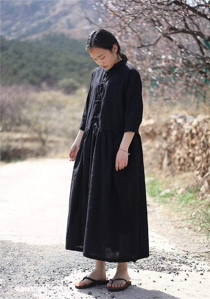 Oversized Linen Midi Dress  | Zen