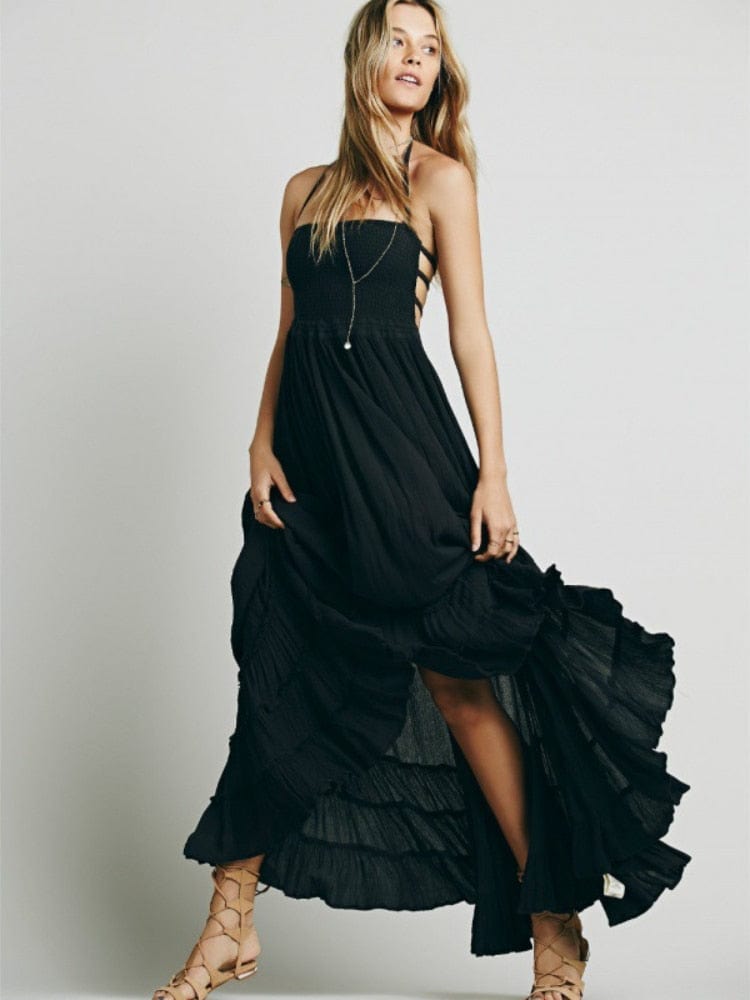 cambioprcaribe Dress Black / S Empire Waist Modern Boho Flowy Sundress