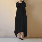 cambioprcaribe Dress Black / S Pure Color Shana Loose Midi Long Dress | Zen