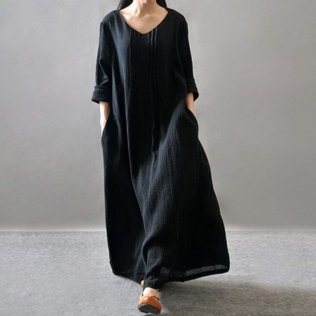 cambioprcaribe Dress Black / XXXL Vintage Gypsy Maxi Dress