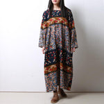 cambioprcaribe Dress Blue / One Size Long Sleeve Floral Patchwork Robe