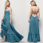 cambioprcaribe Dress Blue / XXL Empire Waist Modern Boho Flowy Sundress