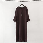 cambioprcaribe Dress brown / L Loose Fluid Linen Dress | Zen