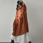 cambioprcaribe Dress Brown / One Size Oversized Pleated Zen Robe