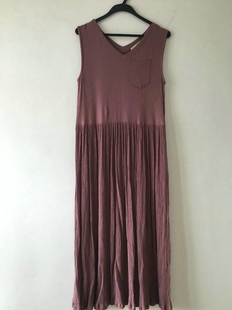 cambioprcaribe Dress Brown / S Empire Cotton and Linen Maxi Dress