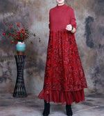 cambioprcaribe Dress Burgundy / One Size Floral Melody Asymmetrical Dress | Nirvana