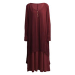 cambioprcaribe Dress Burgundy / XXXL Asymmetrical Double Layered Irene Dress