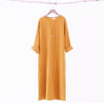 cambioprcaribe Dress Golden Yellow / L Loose Fluid Linen Dress | Zen