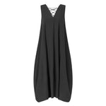 cambioprcaribe Dress gray / L Casual V-neck Sleeveless Midi Dress