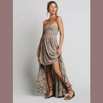 cambioprcaribe Dress Gray / L Empire Waist Modern Boho Flowy Sundress