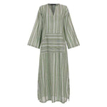 cambioprcaribe Dress Green / 5XL Striped Oversized Maxi Dress  | Zen