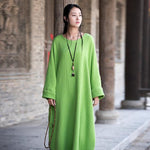 cambioprcaribe Dress Green / One Size Casual Zen Oversized Cotton Dress  | Zen