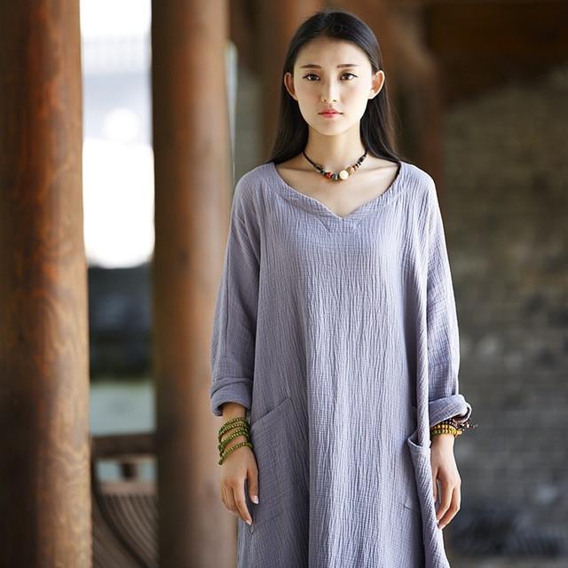 cambioprcaribe Dress Grey / One Size Oversized Loveleen Dress  | Zen