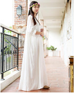 cambioprcaribe Dress Hippie at Heart Cotton Linen White Maxi Dress  | Zen