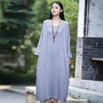 cambioprcaribe Dress Light Grey / One Size Casual Zen Oversized Cotton Dress  | Zen