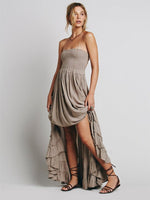 cambioprcaribe Dress Light Grey / S Empire Waist Modern Boho Flowy Sundress