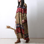 cambioprcaribe Dress Long Sleeve Floral Patchwork Robe