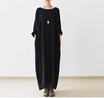 Black Linen Dress with Pockets  | Zen