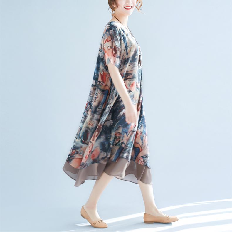 cambioprcaribe Dress One Size / Multicolor Art Inspired Chiffon Dress