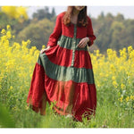 cambioprcaribe Dress One Size / Red Red and Green Franfreluche Bohemian Hippie Dress