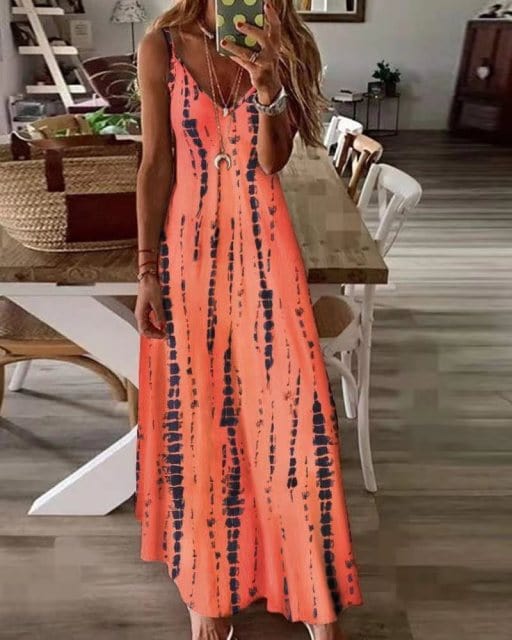 cambioprcaribe Dress orange / XXXL Boho Chic Tie-Dye Beach Dress