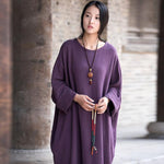 cambioprcaribe Dress Purple / One Size Casual Zen Oversized Cotton Dress  | Zen