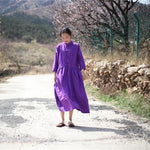 cambioprcaribe Dress Purple / One Size Oversized Linen Midi Dress  | Zen