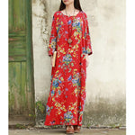 cambioprcaribe Dress Red / 4XL Oversized Floral Maxi Dress | Zen