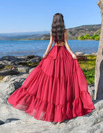cambioprcaribe Dress Red Bohemian Chiffon Maxi Dress | Mandala