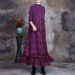 cambioprcaribe Dress Rose Purple / One Size Floral Melody Asymmetrical Dress | Nirvana