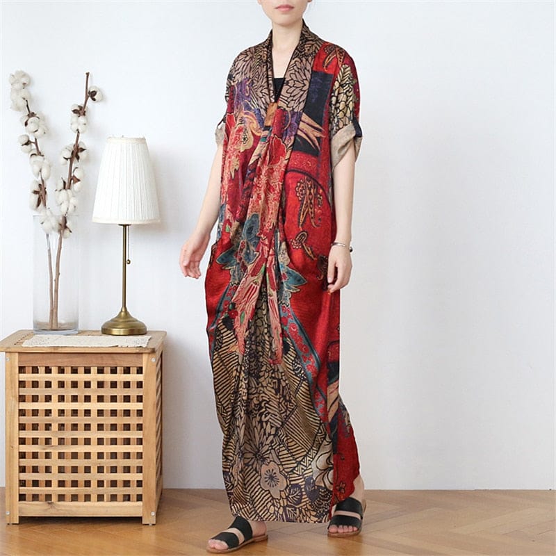 cambioprcaribe Dress Silk Chinese Cross Tunic