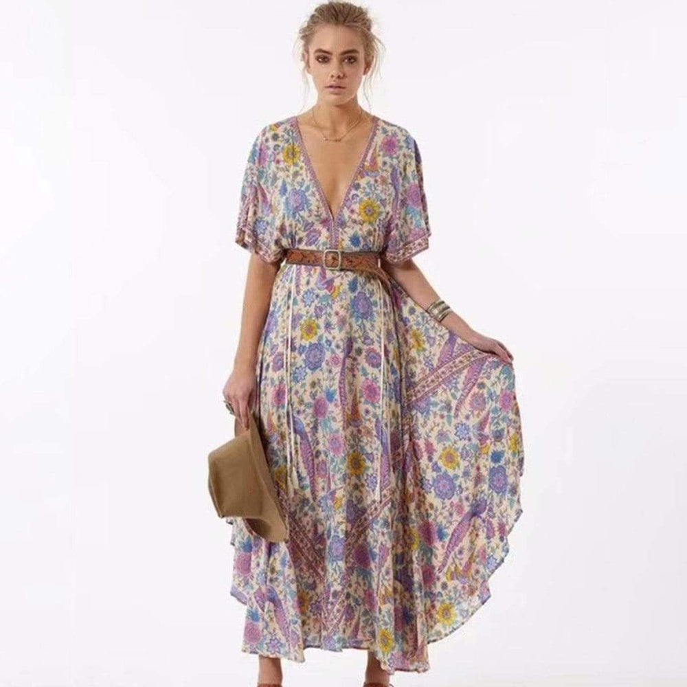 cambioprcaribe Dress Starshine Floral Hippie Maxi Dress