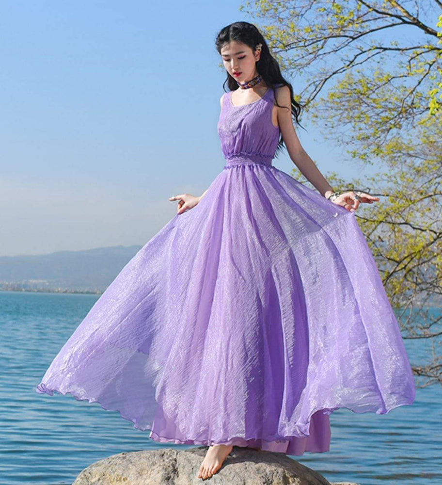 Vintage Purple Bohemian Dress | Mandala