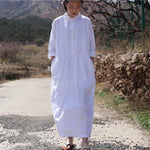 cambioprcaribe Dress White / One Size Oversized Linen Midi Dress  | Zen
