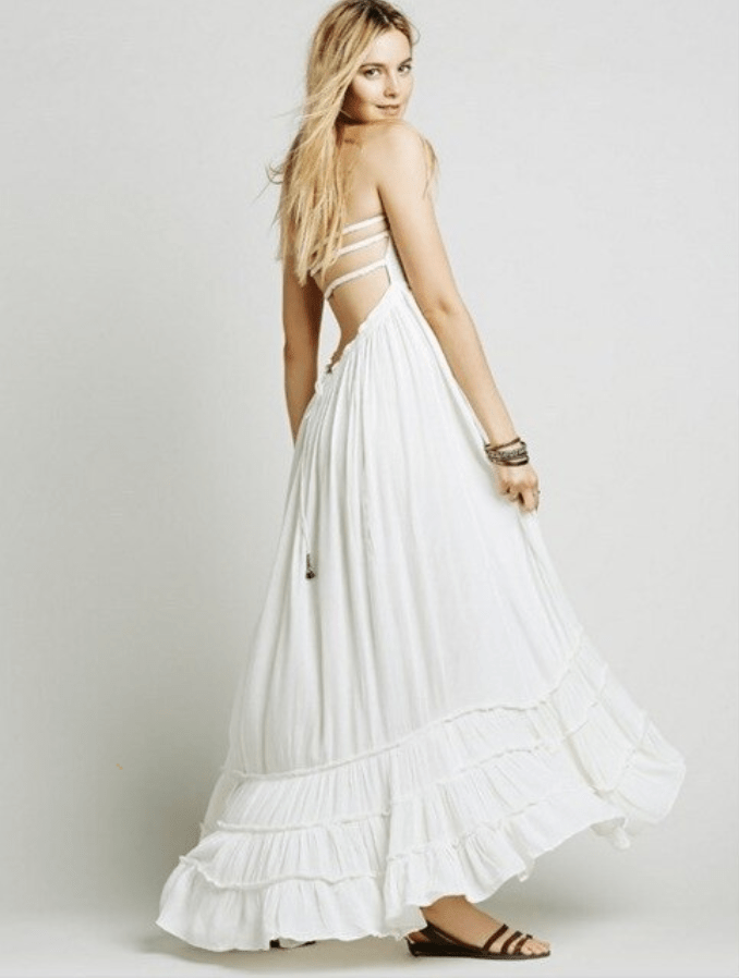 cambioprcaribe Dress White / S Empire Waist Modern Boho Flowy Sundress