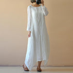 cambioprcaribe Dress White / S Pure Color Shana Loose Midi Long Dress | Zen