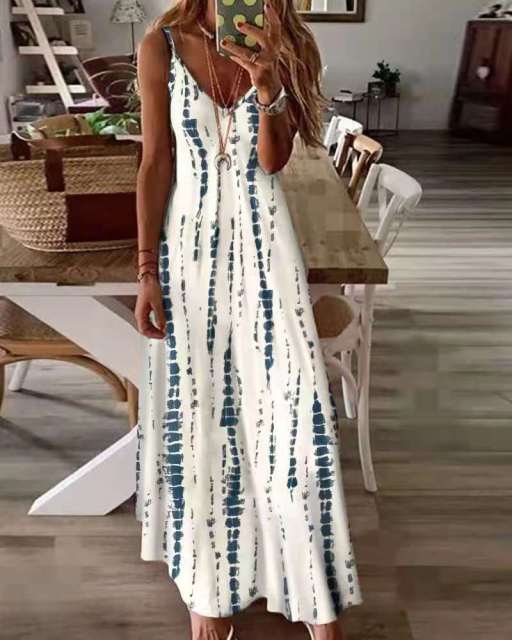 cambioprcaribe Dress white / XXXL Boho Chic Tie-Dye Beach Dress