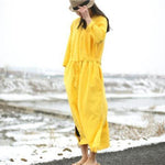 cambioprcaribe Dress Yellow / One Size Vibrant Cotton and Linen Loose Shirt Dress