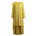 cambioprcaribe Dress Yellow / XXXL Asymmetrical Double Layered Irene Dress