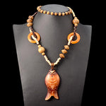 cambioprcaribe Fish in the Sea Wooden Necklace