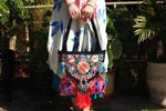 cambioprcaribe Handmade Ethnic Embroidered Floral Boho Bag