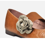 cambioprcaribe Handmade Floral Leather Shoes