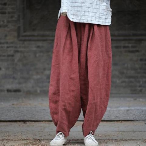 cambioprcaribe Harem Pants Orange / One Size Zen Casual Linen Harem Pants | Zen