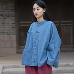 Batwing Sleeve Chinese Denim Jacket | Zen
