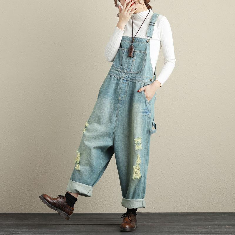 cambioprcaribe Loose Ripped Denim Overall