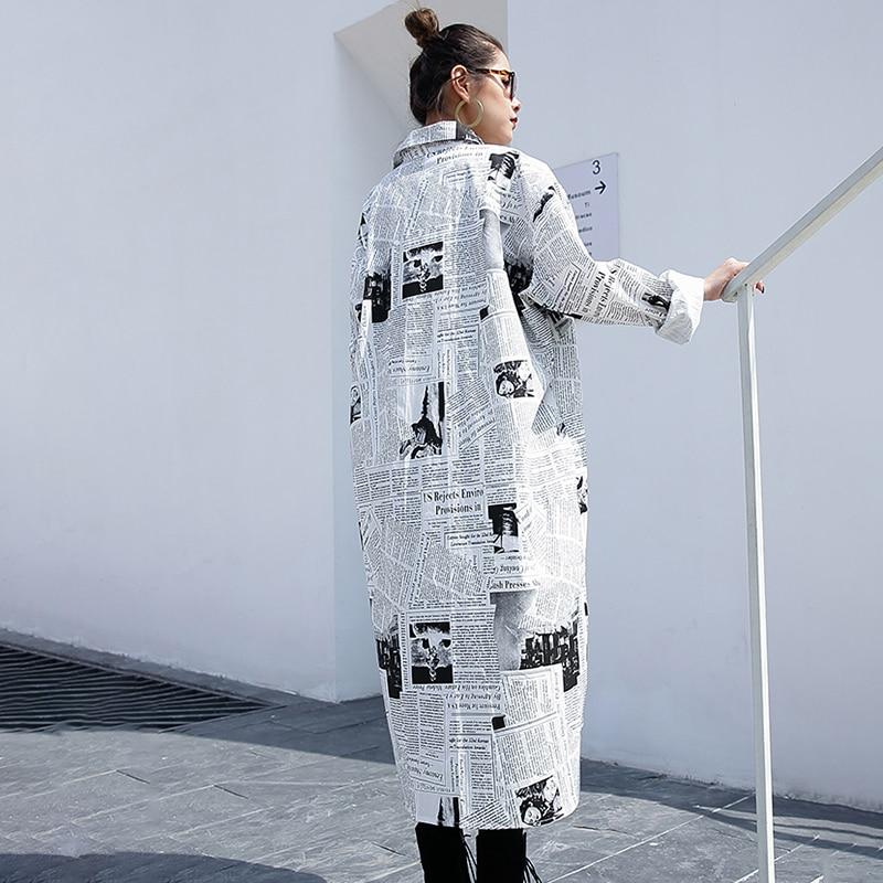 cambioprcaribe One Size / Black and White Editorial Newspaper Printed Oversized Shirt | Millennials